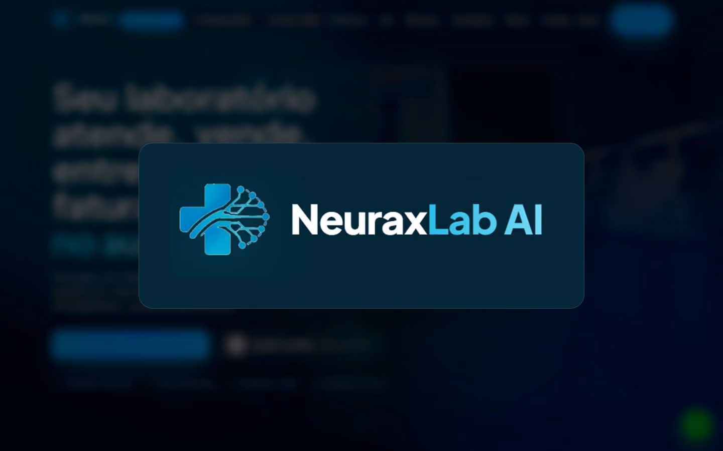 Logo de NeuraxLab sobre a página inicial do site