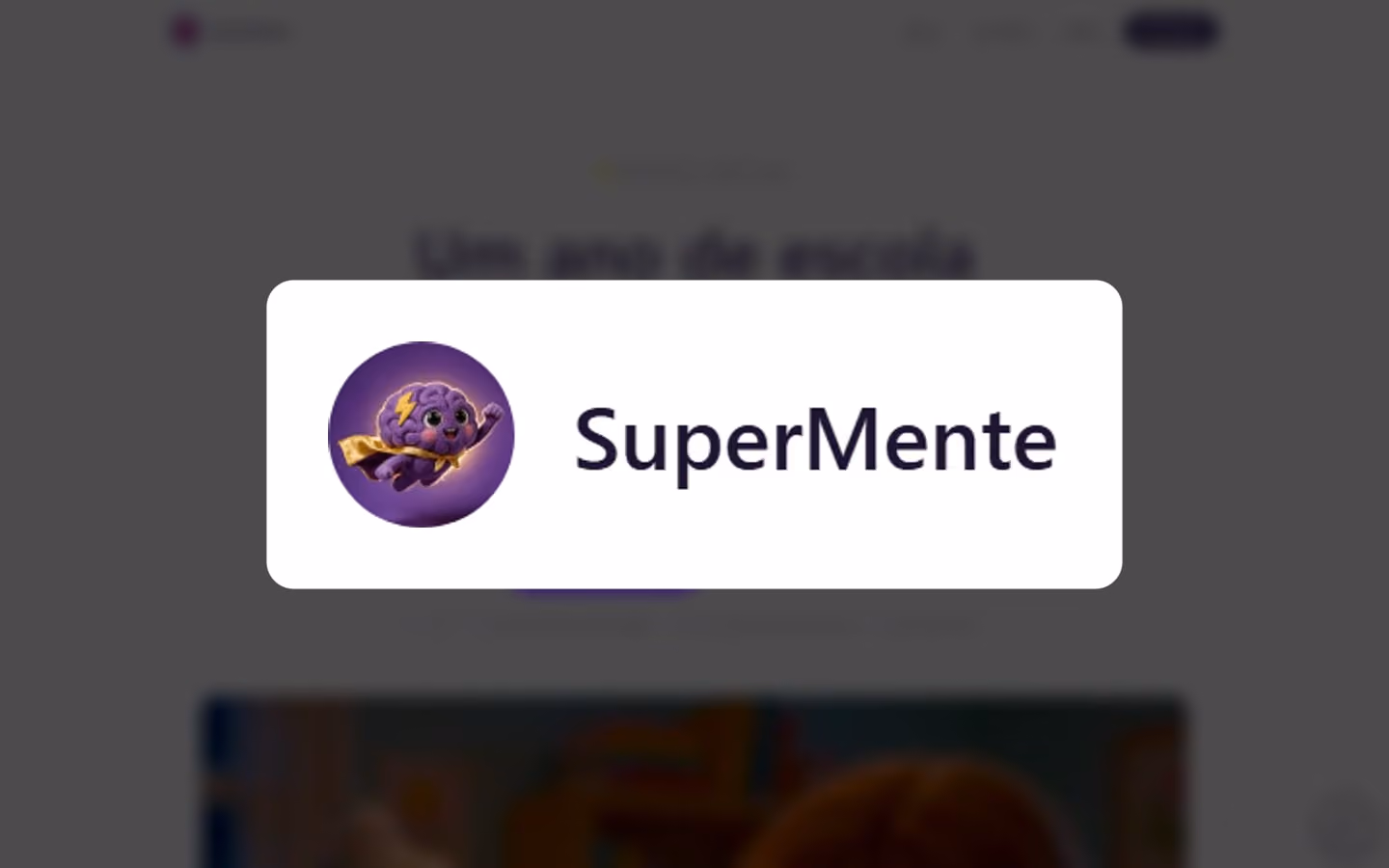 Logo de SuperMente sobre a página inicial do site