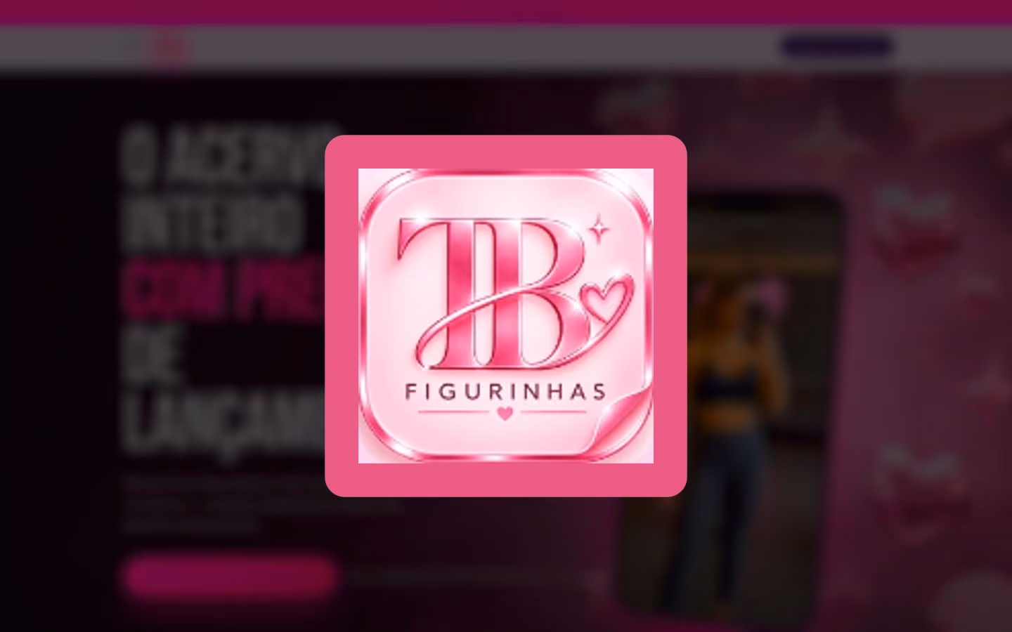Logo de TB Figurinhas sobre a página inicial do site